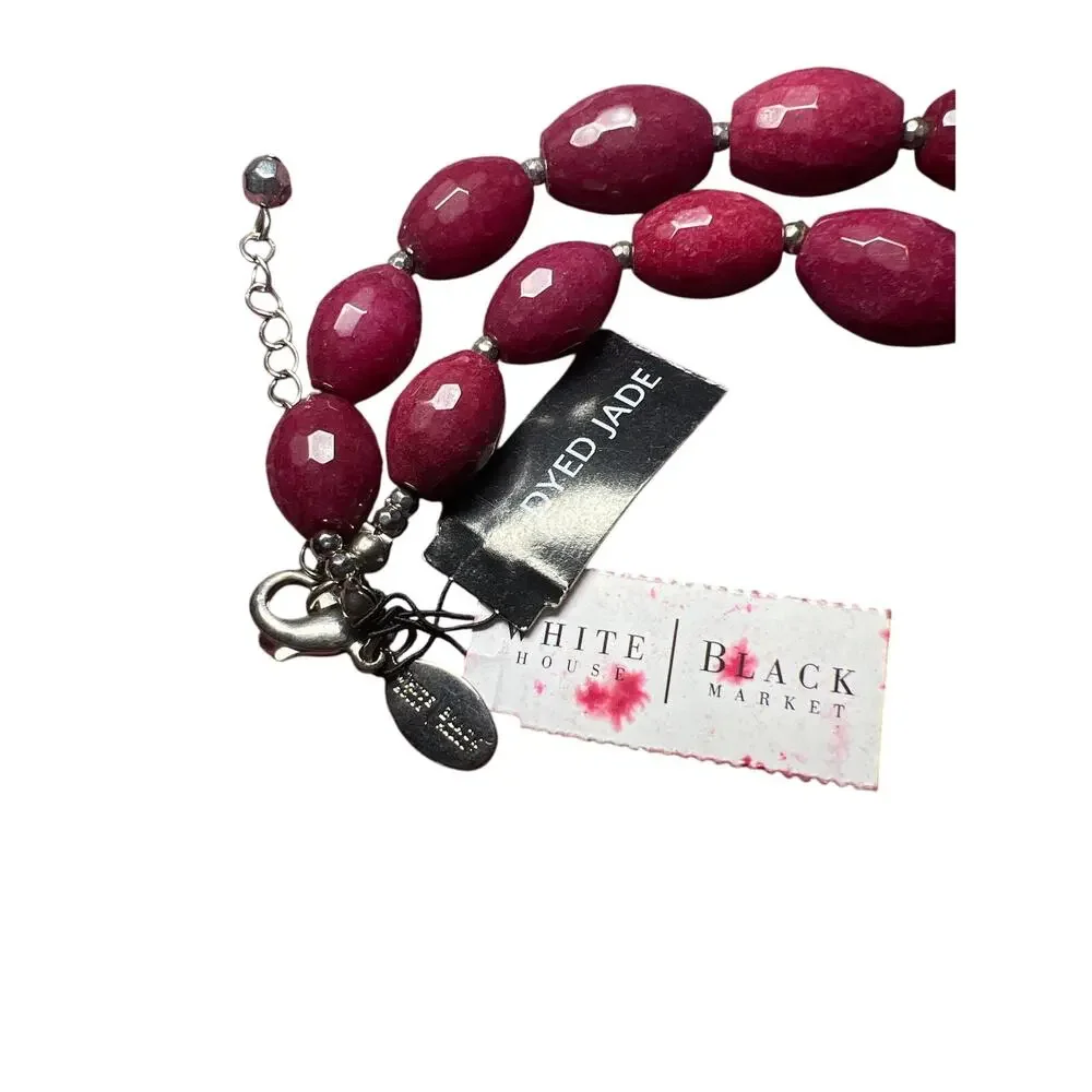White House Black Market Dyed Jade necklace NWT